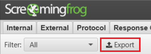 Screaming Frog 8.3 - Export