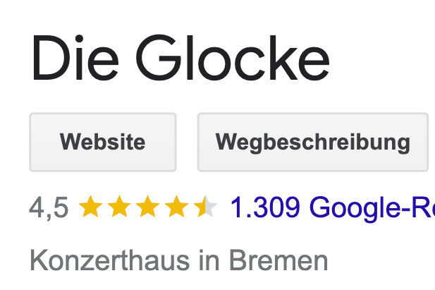 Quelle: Screenshot von Google Rezension von die Glocke